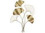 Wanddekoobjekt "Wanddekoration", Gold (Goldfarben), B:60Cm H:79Cm T:3Cm, Metall, Hofmann Living And More, Wanddekoobjekte, Ginkgo-BläTter Goldfarben