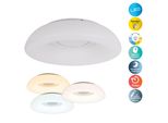 NÄVe Led Deckenleuchte "Karim", Weiß, 1, Ø 48Cm H: 12Cm, 1 Stk., Leuchten, Dimmbar Per Funk-Fernbedienung, Cct, Memory, Nachlicht, Timer, D: 48Cm, Led Deckenleuchte