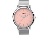 Quarzuhr Timex "Timex Originals", Silberfarben, Rosa, Armbanduhren, Damen, Quarzuhr, Armbanduhr, Damenuhr, Edelstahlarmband, Analog