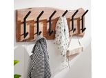 Kadima Design Massive Akazienholz Wandgarderobe, Baumkanten-Design, 100X29X12.5 Cm