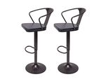 Barhocker H10B Schwarz, Grau 2Er-Set