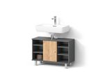 Waschbeckenunterschrank Fucino Anthrazit/Goldkraft Eiche 80 X 54 Cm