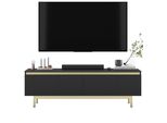 TV-SCHRANK Selene Schwarz Matt 140 Cm Mit Metallrahmen Glamour