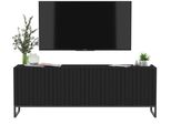 TV-SCHRANK Elpis Schwarz Matt Mit Metallrahmen Glamour 150 Cm