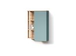 Badschrank Marano Blau-Grau 50 X 75 Cm Mit TüR Und Offenen FäChern