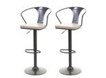 Barhocker H10B Schwarz, Cremeweiß 2Er-Set