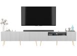 TV-LOWBOARD 2Er-Set Elpis2 Weiß Matt Mit Goldenen Metallbeinen150 Cm