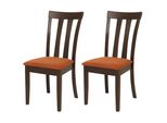 Esszimmerstuhl Orange, Dunkelbraun 2Er-Set