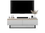 TV-SCHRANK Selene Weiß Matt Mit Metallrahmen 140 Cm