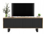 TV-SCHRANK Apollo2 Eiche Wotan Schwarz Matt Mit Metallbeinen 150 Cm
