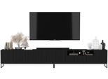 TV-LOWBOARD 2Er-Set Elpis2 Schwarz Matt Mit Schwarzem Metallrahmen 150 Cm
