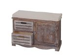 Sitzbank SHABBY-LOOK Braun, Cremeweiß