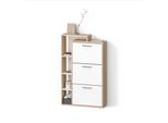 Schuhkipper Ortello Weiß/Sonoma 80 X 128.3 Cm Mit 3 FäChern