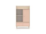 BÜCherregal Alycia Beige - Korallenrosa - Holzeffekt