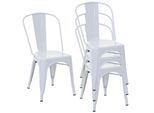Stuhl Metall Weiß 4Er-Set