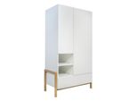 Schrank 2 TüRen Weiß Und Holz