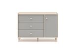 Kinderkommode Alycia Beige - Grau - Holzeffekt
