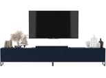 TV-LOWBOARD 2Er-Set Elpis Marineblau Matt Mit Schwarzem Metallrahmen 150 Cm