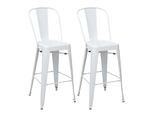 Barhocker Metall Weiß 2Er-Set