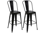 Barhocker Metall Schwarz 2Er-Set