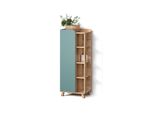 Midischrank Marano Blau-Grau 50 X 128 Cm Mit TüR Und Offenen FäChern