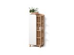 Midischrank Marano Sonoma/Weiß 50 X 128 Cm Mit TüR Und Offenen FäChern