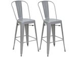Barhocker Metall Grau 2Er-Set