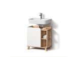 Waschbeckenunterschrank Marano Sonoma/Weiß 60 X 65 Cm Mit TüR Und Offenen FäChern