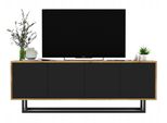 TV-SCHRANK Apollo2 Eiche Wotan Schwarz Matt 150/53/35 Cm