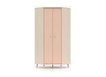 Schrank 2 TüRen Alycia Beige - Korallenrosa - Holzeffekt
