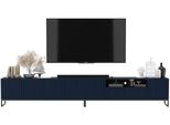 TV-LOWBOARD 2Er-Set Elpis2 Marineblau Matt Mit Schwarzem Metallrahmen 150 Cm