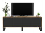 TV-SCHRANK Apollo2 Eiche Wotan Schwarz Matt Mit Metallbeinen 150/53/35 Cm