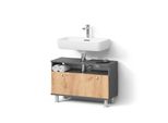 Waschbeckenunterschrank Fucino Anthrazit/Goldkraft Eiche 80.2 X 54 Cm Mit Schublade