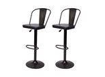 Barhocker H10A Schwarz, Grau 2Er-Set