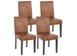 Esszimmerstuhl Textil Braun 4Er-Set