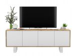 TV-SCHRANK Apollo2 Eiche Wotan Weiß Matt Mit Metallbeinen 150 Cm