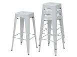 Barhocker Metall Weiß 4Er-Set