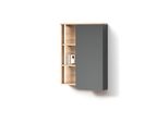 Badschrank Marano Anthrazit 50 X 75 Cm Mit TüR Und Offenen FäChern