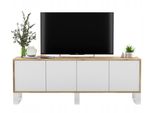 TV-SCHRANK Apollo2 Eiche Wotan Weiß Matt Mit Metallbeinen 150/53/35 Cm