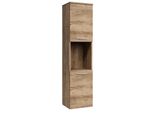 Badezimmerschrank Montreal Mit 2 TüRen Kastanien Eiche - 30 X 30 X 130 Cm