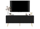 TV-SCHRANK Elpis Schwarz Matt Mit Goldenen Metallbeine Glamour 150 Cm