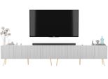 TV-LOWBOARD 2-Er Set Elpis Weiß Matt Mit Goldenen Metallbeinen 150 Cm