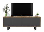 TV-SCHRANK Apollo2 Eiche Wotan Graphit Matt Mit Metallbeinen 150 Cm