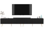 TV-LOWBOARD 2-Er Set Elpis Schwarz Matt Mit Goldenen Metallbeinen 150 Cm