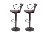 Barhocker H10B Schwarz, Braun 2Er-Set
