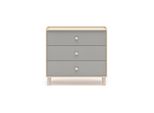 Kinderkommode Alycia Beige - Grau - Holzeffekt
