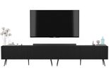 TV-LOWBOARD 2-Er Set Elpis Schwarz Matt Mit Metallbeinen 150 Cm Glamour