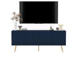 TV-SCHRANK Elpis Marineblau Matt Mit Goldenen Metallbeine Glamour 150 Cm