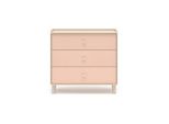 Kinderkommode Alycia Beige - Korallenrosa - Holzeffekt
