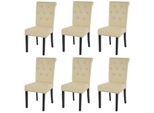 Esszimmerstuhl Field Beige, Dunkelbraun 6Er-Set